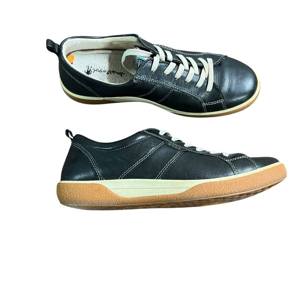 Ecco Chase Rip Tech Black Leather Sneakers Smartwool Footbed Women's EU 39